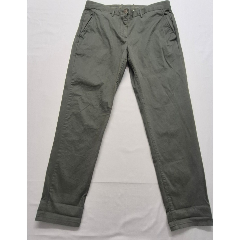 Gap women's green khaki Broken-in Straight pants sz 8 Cotton‎ stretch pockets